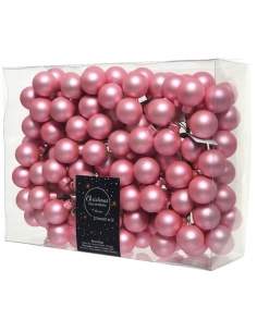 Sfere mici din sticla, lipstick pink mat 2.5cm Decoris 2
