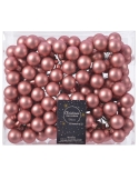 Globuri din sticla roz vintage mat 2.5cm, set 12, Decoris 2