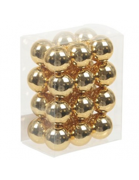 Set 24 globuri din sticla auriu shiny 2.5cm