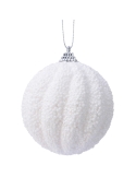 Glob Craciun pt decor brad wavy snowy white 8cm Decoris