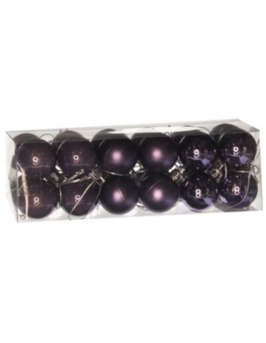 Set 24 globuri mov asortate, 3 modele 3cm