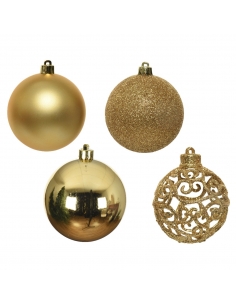 Set 16 globuri shatterproof gold asortate 6cm Decoris 2