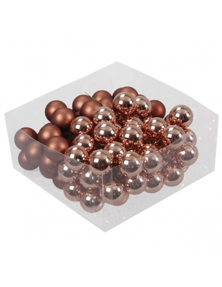 Set 72 globuri din sticla chocolate mat+lucios 3 cm