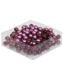 Set 144 globuri din sticla mauve pink mat+lucios 2 cm cu sarma