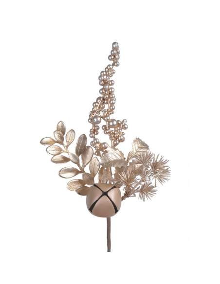 Decoratiune Craciun Crenguta Aurie cu Clopotel