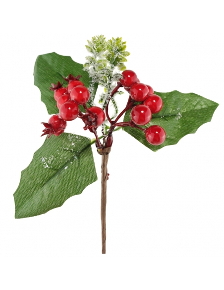 Crenguta de Craciun inzapezita cu vasc si macese 18cm