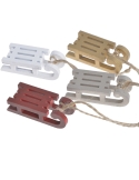 Ornamente Craciun sanie din lemn 4buc/set