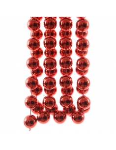 Sirag perle XXL Shiny Red, ghirlanda 2.7mx2cm Decoris