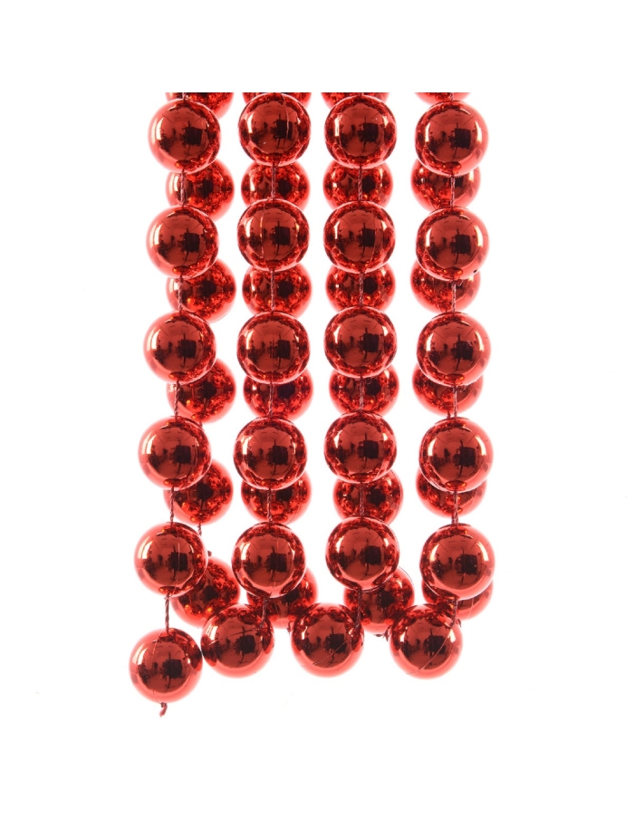 Sirag perle XXL Shiny Red, ghirlanda 2.7mx2cm Decoris
