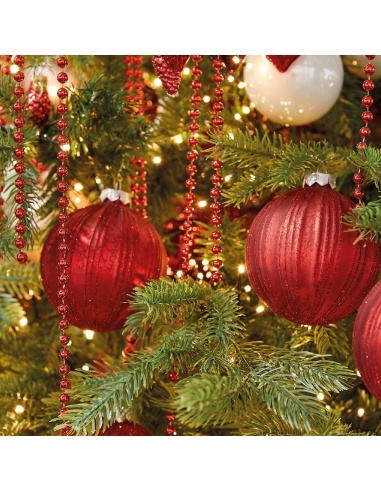 Sirag perle XXL shiny red, ghirlanda 2.7m*2cm Decoris
