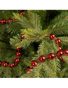 Sirag perle XXL shiny red, ghirlanda 2.7m*2cm Decoris 2