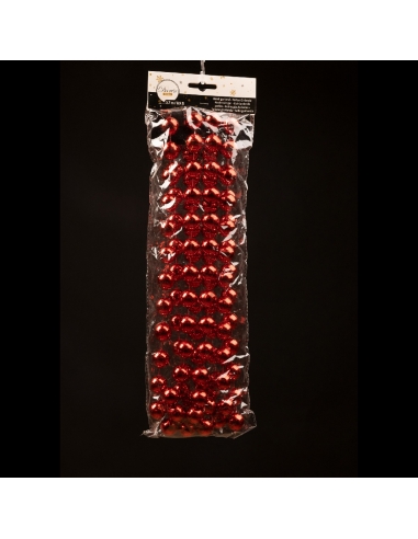 Sirag perle XXL shiny red, ghirlanda 2.7m*2cm Decoris