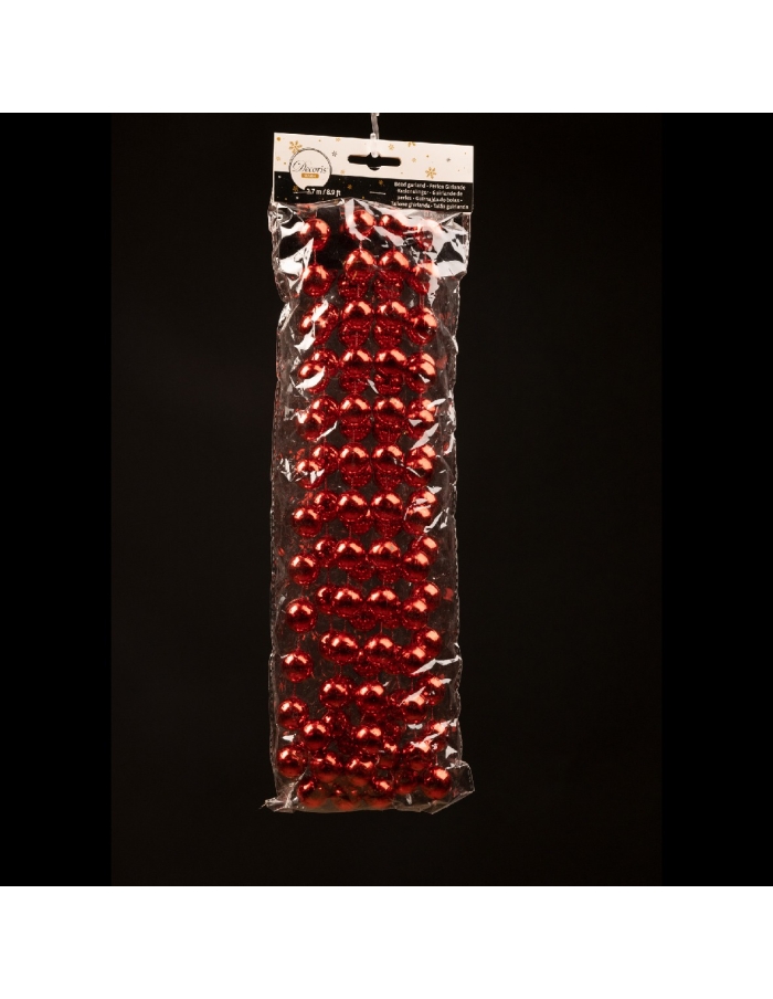 Sirag perle XXL Shiny Red, ghirlanda 2.7mx2cm Decoris