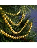 Sirag perle XXL shiny gold, ghirlanda 2.7m*2cm Decoris