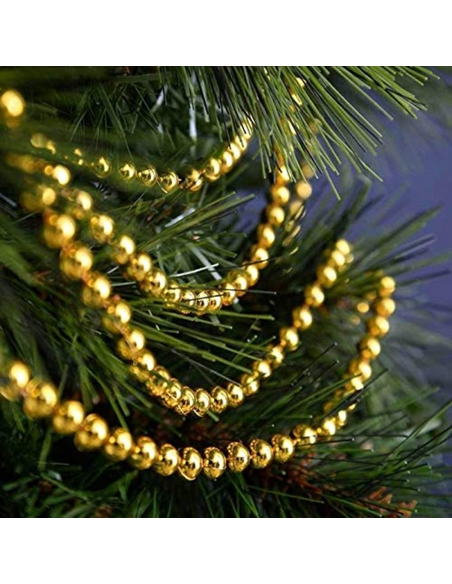 Sirag perle XXL shiny gold, ghirlanda 2.7m*2cm Decoris