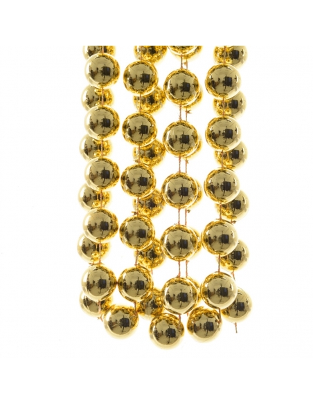 Sirag perle XXL shiny gold, ghirlanda 2.7m*2cm Decoris