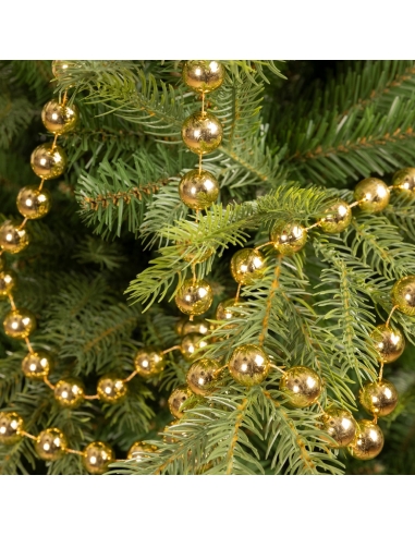 Sirag perle XXL shiny gold, ghirlanda 2.7m*2cm Decoris