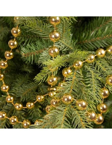 Sirag perle XXL shiny gold, ghirlanda 2.7m*2cm Decoris