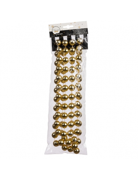 Sirag perle XXL shiny gold, ghirlanda 2.7m*2cm Decoris