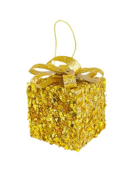 Decoratiune Cadou Auriu pentru Bradul de Craciun