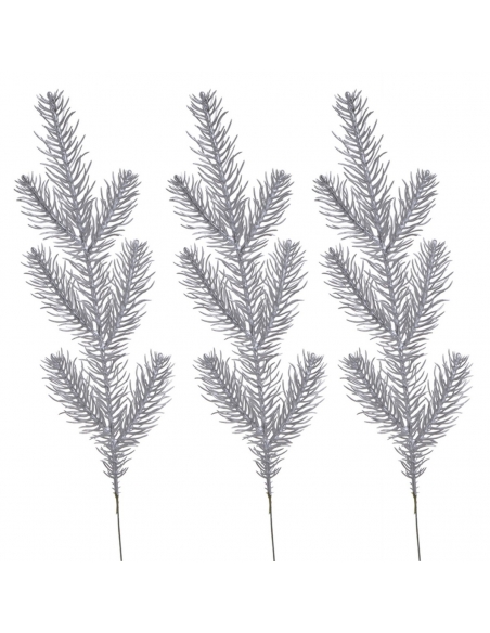 Crenguta brad artificial argintiu 3buc / set