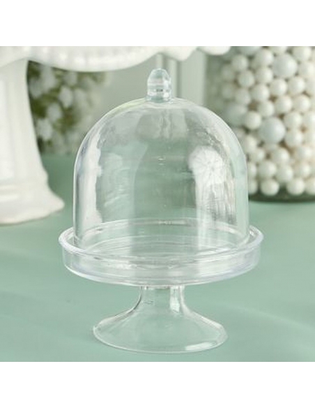 Cupola Acrilica Argintie cu picior, dom 8x5.5 cm