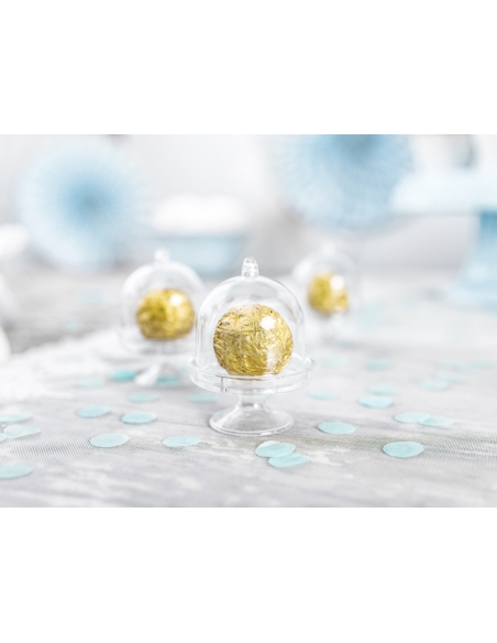 Cupola Acrilica Argintie cu picior, dom 8x5.5 cm