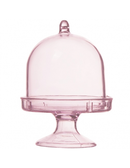 Cupola Acrilica Roz cu picior, dom 8x5.5 cm