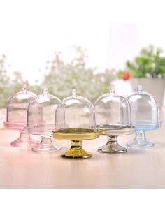 Cupola Acrilica Roz cu picior, dom 8x5.5 cm 2