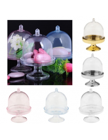 Cupola Acrilica Roz cu picior, dom 8x5.5 cm