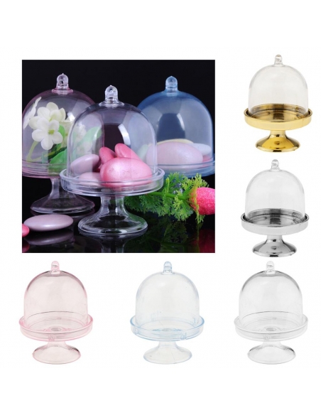 Cupola Acrilica Roz cu picior, dom 8x5.5 cm