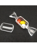 Bomboana Acrilica dreptunghiulara transparenta 8cm