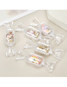 Bomboana Acrilica dreptunghiulara transparenta 8cm 2