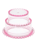 Marturie cutiuta acrilica tort etajat roz 6.5cm