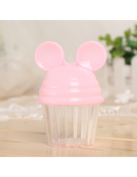 Marturie Botez Baietel Cutiuta acrilica briosa cu urechiuse baby blue 9cm