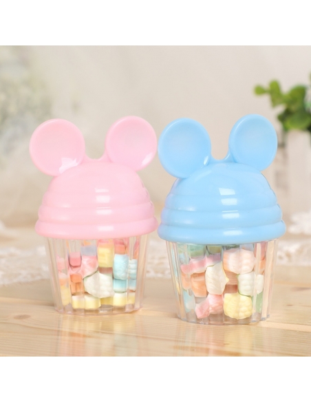 Marturie Botez Baietel Cutiuta acrilica briosa cu urechiuse baby blue 9cm