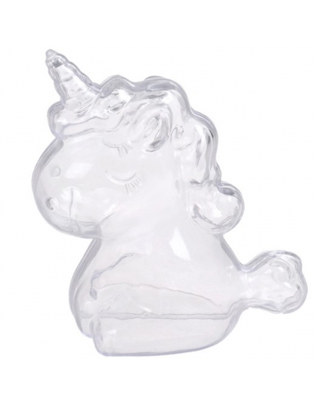 Marturie Botez Unicorn Acrilic Transparent, caseta 12cm
