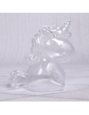 Marturie Botez Unicorn Acrilic Transparent, caseta 12cm