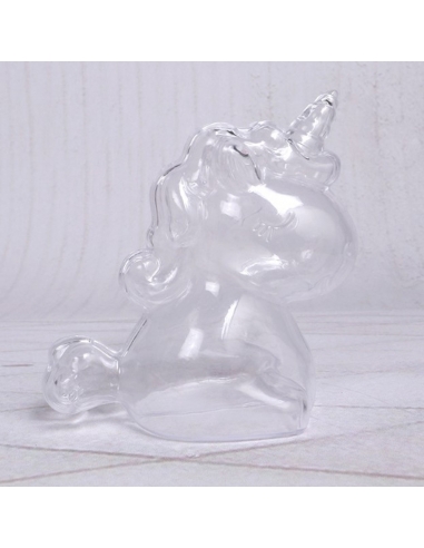 Marturie Botez Unicorn Acrilic Transparent, caseta 12cm