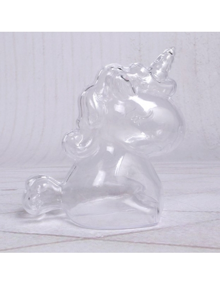 Marturie Botez Unicorn Acrilic Transparent, caseta 12cm