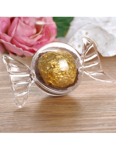 Bomboana Acrilica rotunda transparenta 8cm