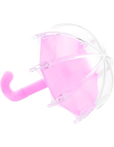 Marturie Botez Fetita Umbreluta acrilica roz fillable, cutiuta 11cm