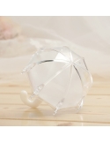 Marturie Botez Umbreluta acrilica alba fillable, cutiuta 11cm