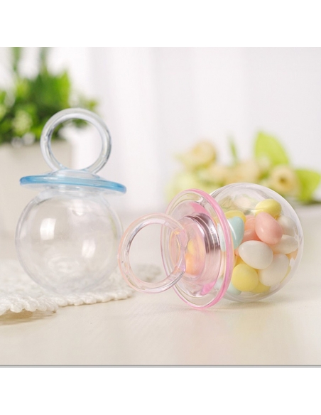 Marturie Botez Baietel Suzeta Acrilica bleu fillable 8cm