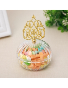 Cutie Nunta din acril, pagoda aurie 9cm 2