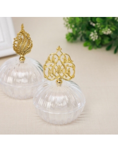 Cutie Nunta din acril, pagoda aurie 9cm