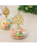Cutie Nunta din acril, pagoda aurie 9cm