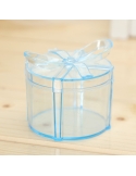 Cadou Acrilic Rotund Bleu cu fundita, caseta 6cm