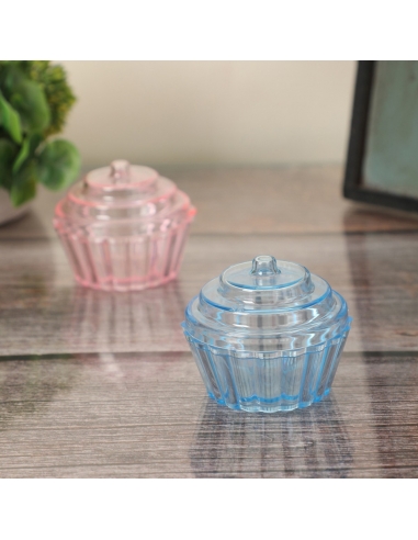 Cutie acrilica sub forma de Briosa Roz