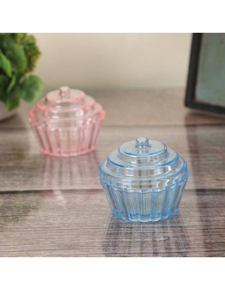 Cutie acrilica sub forma de Briosa Roz